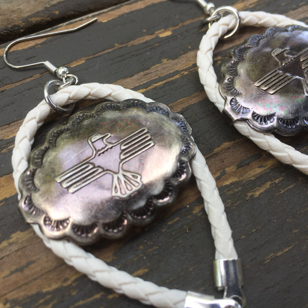 Thundercloud Lightning Hoop Western Earrings