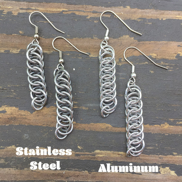 Brass Daisy Medium Chainmaille Earrings