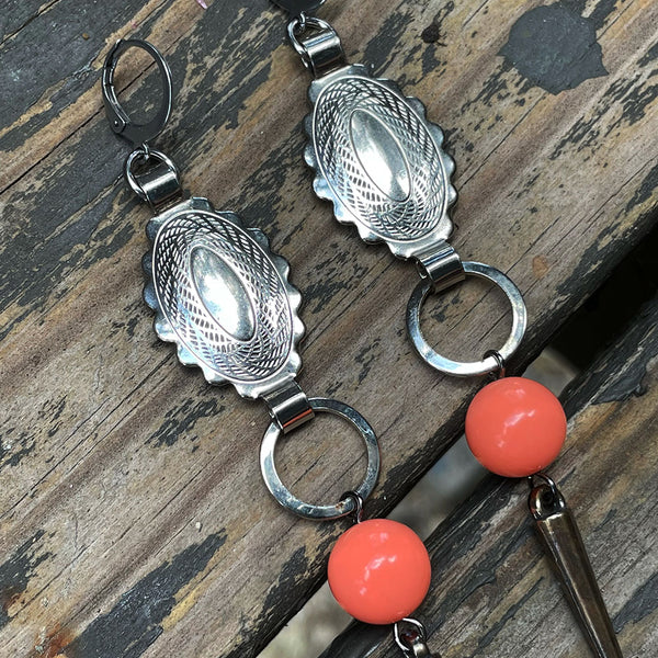 Smooth Mini Concho Peach Earrings