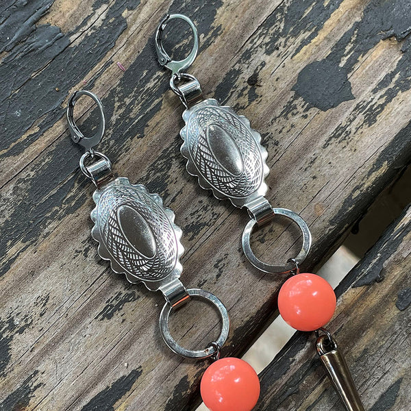 Smooth Mini Concho Peach Earrings