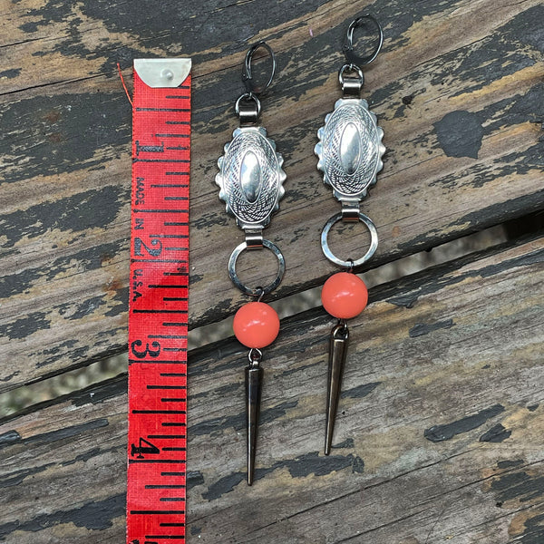 Smooth Mini Concho Peach Earrings