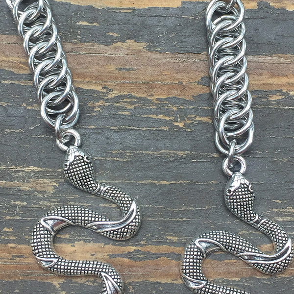 Snake Medium Chainmaille Earrings