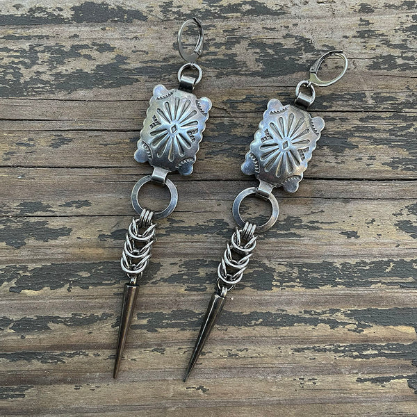 Square Concho Box Chanmaille Earrings