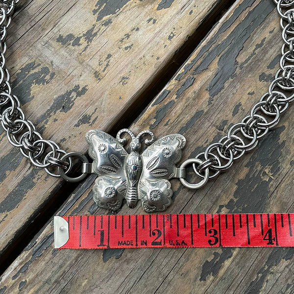 Helm Stamped Butterfly Necklace