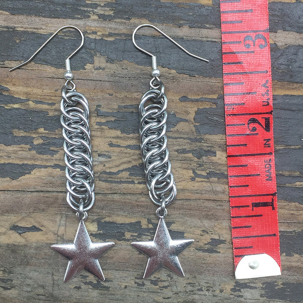 Star Medium Chainmaille Earrings