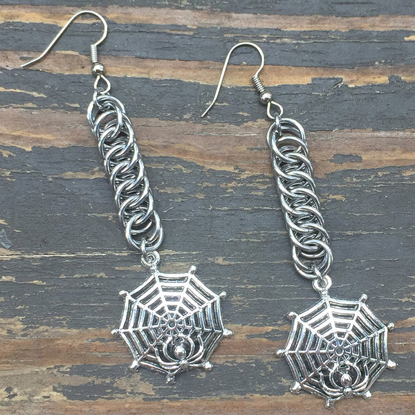 Web Medium Chainmaille Earrings