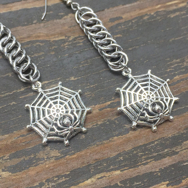 Web Medium Chainmaille Earrings