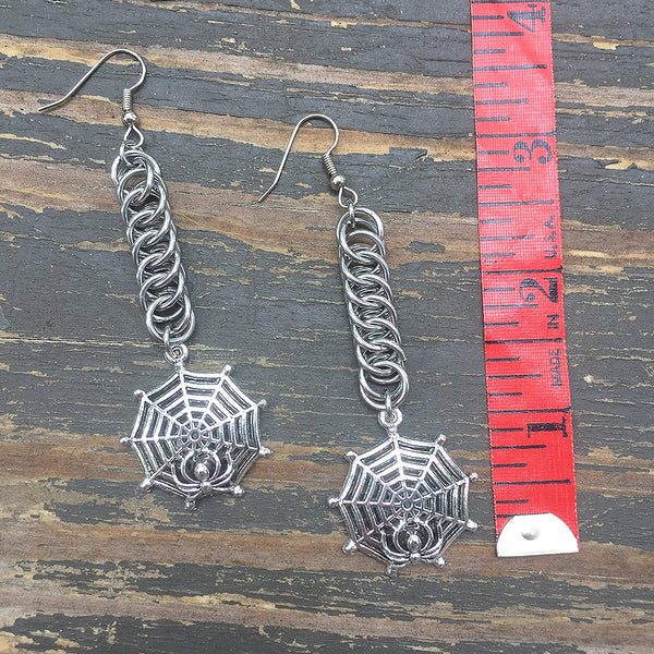 Web Medium Chainmaille Earrings