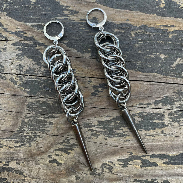 XL HP4 Stainless Steel Spike Earrings