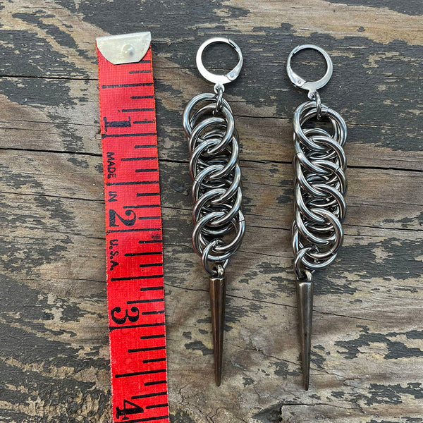 XL HP4 Stainless Steel Spike Earrings