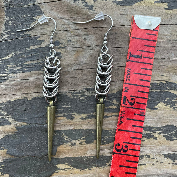 Box Chainmaille Spike Earrings