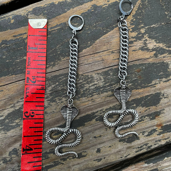 Long Cobra Chainmaille Earrings