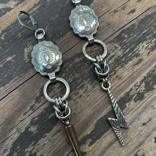 Small Concho Byzantine/Bolt Earrings