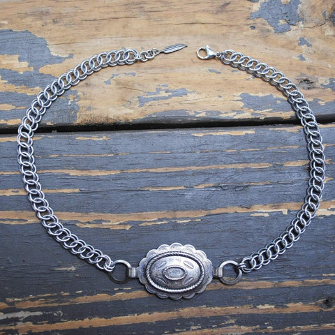 Chainmaille Concho Necklace Stainless Steel