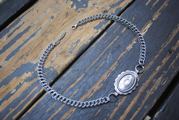 Chainmaille Concho Necklace Stainless Steel