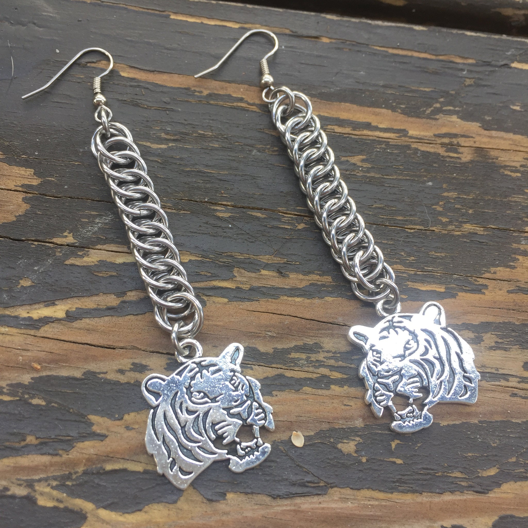 Stainless Steel Half Persian 4-in-1 Tiger Earrings