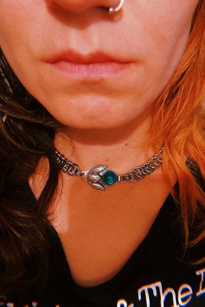 Seafoam Chainmaille Choker Necklace