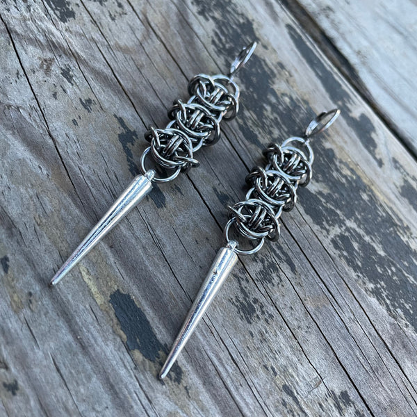 Odin's Eye/Barbed Wire Chainmaille Earrings