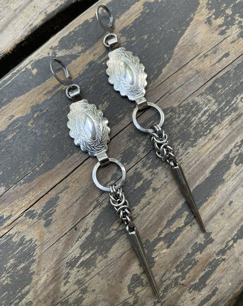 Smooth Mini Concho Byzantine Earrings