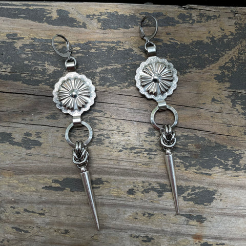 Flower Concho Chainmaille Earrings