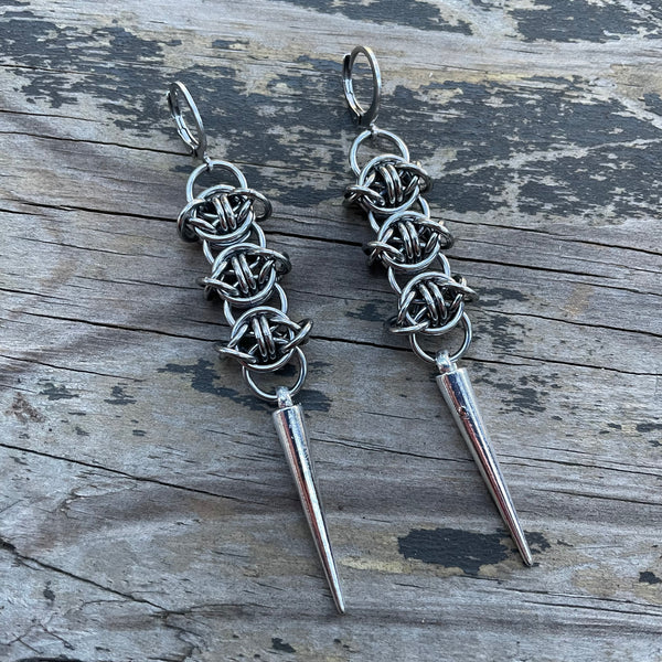 Odin's Eye/Barbed Wire Chainmaille Earrings