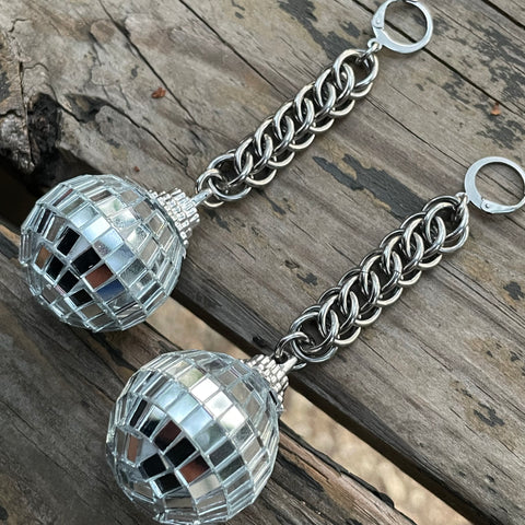 Disco Ball Chainmaille Earrings