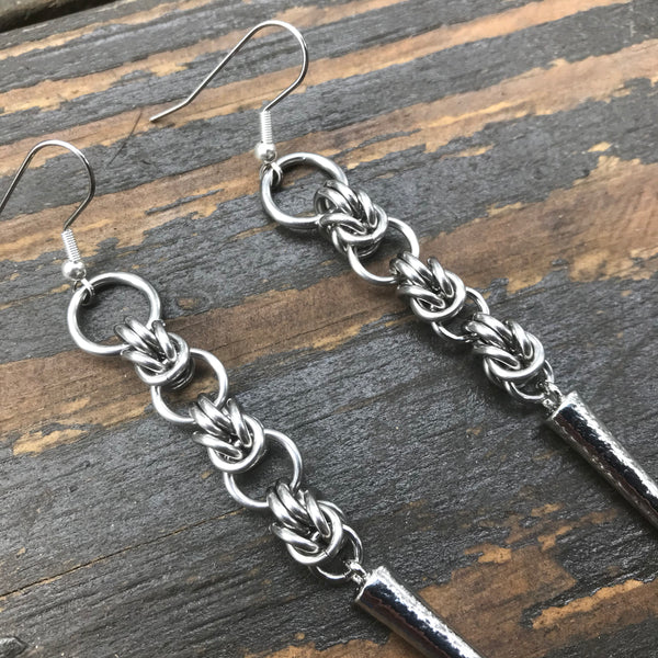 Triple Half Byzantine Spike Earrings