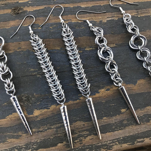 Long Box Spike Earrings