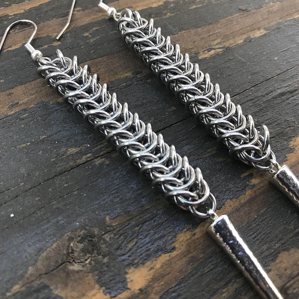 Long Box Spike Earrings