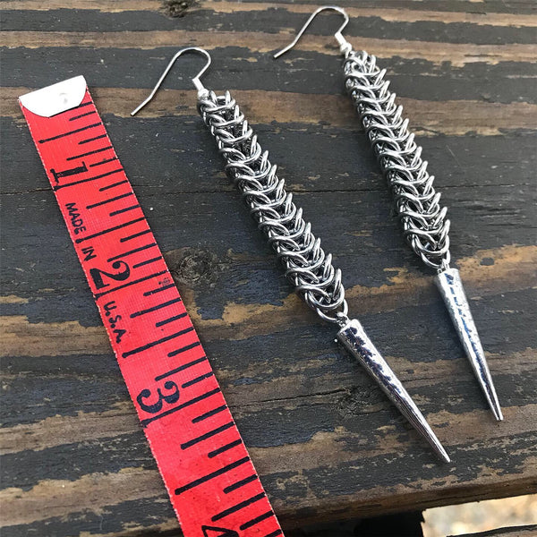 Long Box Spike Earrings