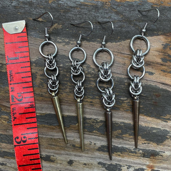 Large Half Byzantine Spike Earrings