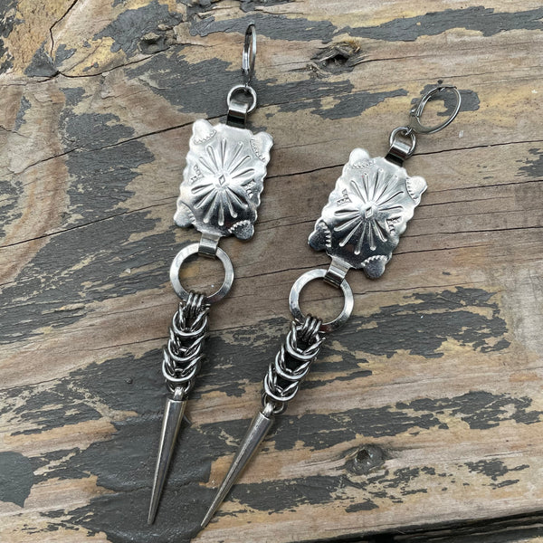 Square Concho Box Chanmaille Earrings