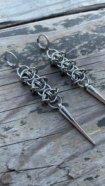 Odin's Eye/Barbed Wire Chainmaille Earrings