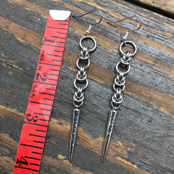 Triple Half Byzantine Spike Earrings