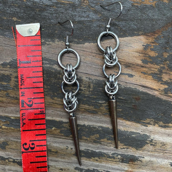 Large Half Byzantine Spike Earrings