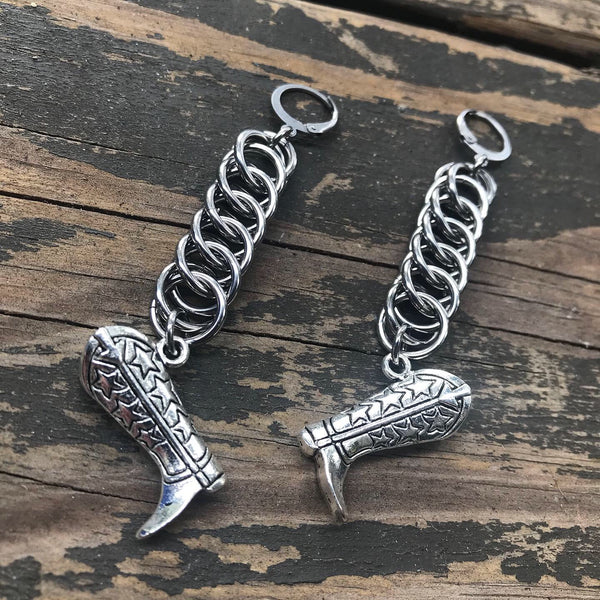 Cowboy Boot Star Earrings