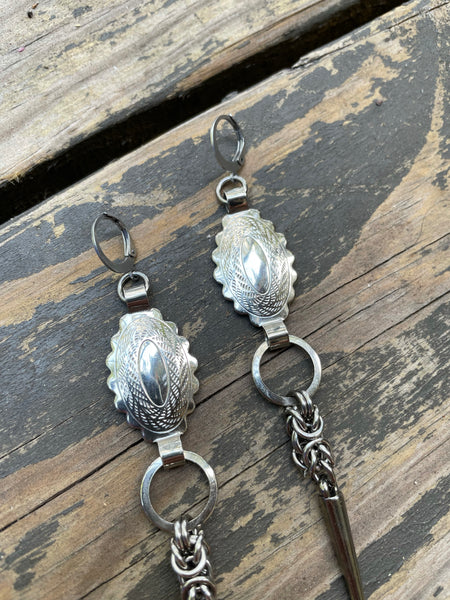 Smooth Mini Concho Byzantine Earrings