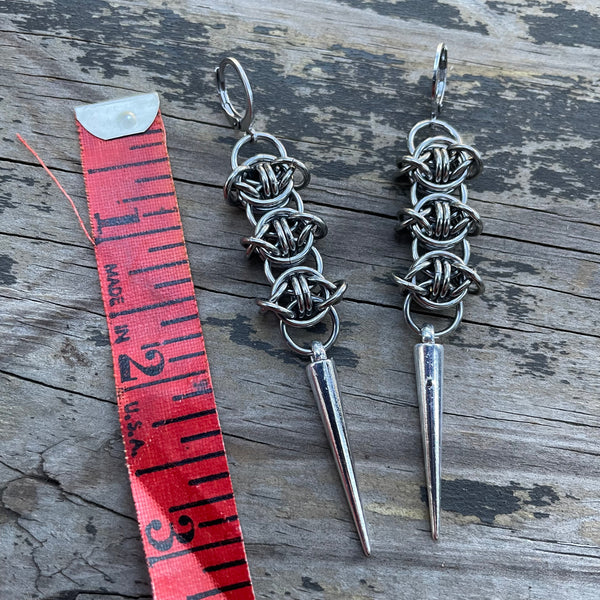 Odin's Eye/Barbed Wire Chainmaille Earrings
