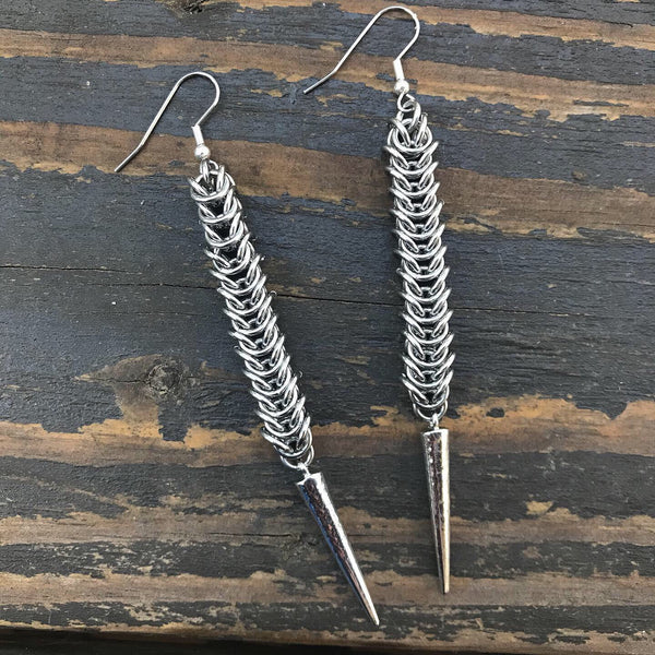 Long Box Spike Earrings