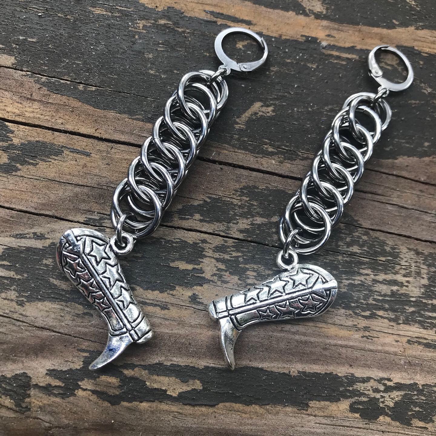 Cowboy Boot Star Earrings