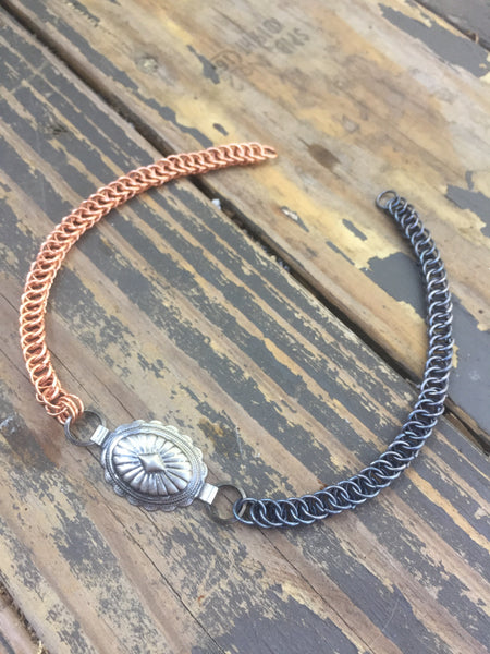 Rustic Copper Concho Necklace