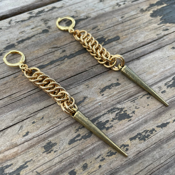 Brass HP4 Chainmaille Earrings